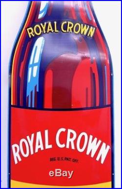 Vintage Royal Crown Cola Nehi Metal Embossed Die Cut Soda Advertising Sign 58