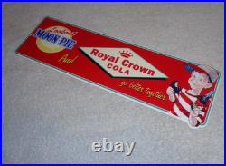 Vintage Royal Crown Cola +moon Pie 15 Die-cut Metal Coca Soda Gasoline Oil Sign