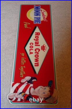 Vintage Royal Crown Cola +moon Pie 15 Die-cut Metal Coca Soda Gasoline Oil Sign