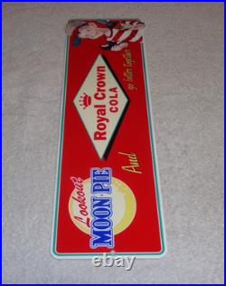Vintage Royal Crown Cola +moon Pie 15 Die-cut Metal Coca Soda Gasoline Oil Sign