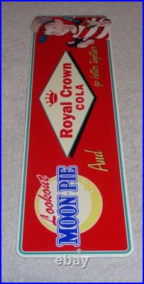 Vintage Royal Crown Cola +moon Pie 15 Die-cut Metal Coca Soda Gasoline Oil Sign