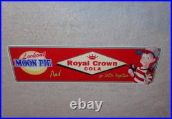 Vintage Royal Crown Cola +moon Pie 15 Die-cut Metal Coca Soda Gasoline Oil Sign
