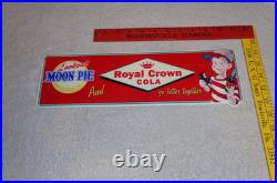 Vintage Royal Crown Cola +moon Pie 15 Die-cut Metal Coca Soda Gasoline Oil Sign