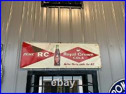 Vintage Royal Crown RC Cola Metal Sign GAS OIL SODA 54 X 18