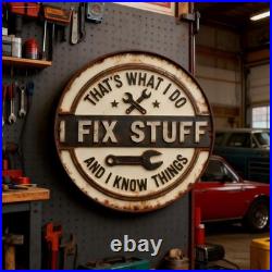 Vintage Rustic Metal Sign Humorous Garage Workshop Decor Man Cave Wall Art