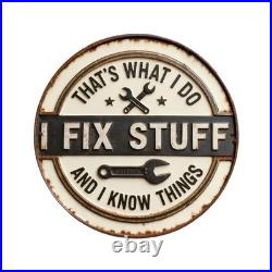Vintage Rustic Metal Sign Humorous Garage Workshop Decor Man Cave Wall Art