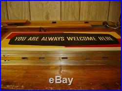 Vintage SCHMIDTS Beer Lighted Sign Double Sided Rare Metal Frame 1960 s