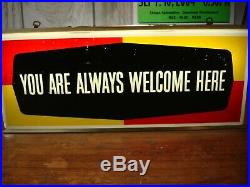 Vintage SCHMIDTS Beer Lighted Sign Double Sided Rare Metal Frame 1960 s