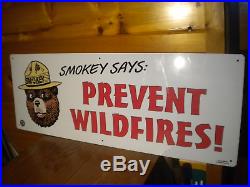 Vintage SMOKEY BEAR Prevent Wildfires METAL SIGN