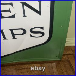 Vintage S&H Green Stamps Metal Embossed Stout Sign #3 47x58.5 OG 1950's RARE