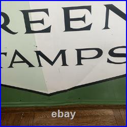 Vintage S&H Green Stamps Metal Embossed Stout Sign #3 47x58.5 OG 1950's RARE