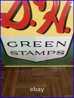 Vintage S&H Green Stamps Metal Embossed Stout Sign #3 47x58.5 OG 1950's RARE