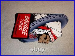 Vintage Savage Tires Heap Big Mileage +indian 12 Enamel Metal Gasoline Oil Sign