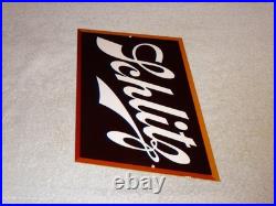 Vintage Schlitz Beer 17 X 13 Porcelain Enamel Metal Bar, Gasoline & Oil Sign