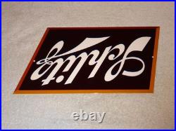 Vintage Schlitz Beer 17 X 13 Porcelain Enamel Metal Bar, Gasoline & Oil Sign