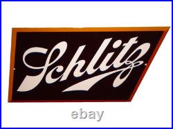Vintage Schlitz Beer 17 X 13 Porcelain Enamel Metal Bar, Gasoline & Oil Sign