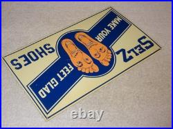 Vintage Selz Shoes Make Your Feet Glad? 15 Metal Gasoline Oil Advertising Sign