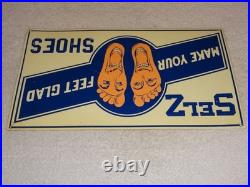 Vintage Selz Shoes Make Your Feet Glad? 15 Metal Gasoline Oil Advertising Sign
