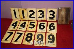 Vintage Set 15 1940's Shell Gas Price Numbers 12 Embossed Metal Sign WithBox