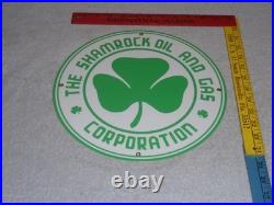 Vintage Shamrock Oil And Gas Corporation 11 3/4 Porcelain Metal Gasoline Sign
