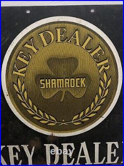 Vintage Shamrock Oil Dealer Metal Sign 30