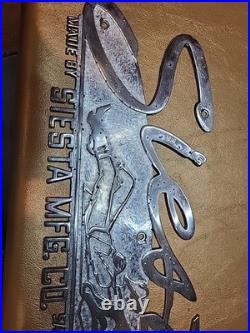 Vintage Siesta Metal Emblem Trailer Sign