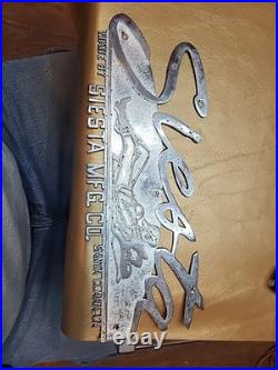 Vintage Siesta Metal Emblem Trailer Sign