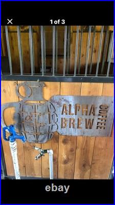 Vintage Sign Coffee Sign. Metal Sign. Advertisement Sign. Wall Decor