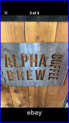 Vintage Sign Coffee Sign. Metal Sign. Advertisement Sign. Wall Decor