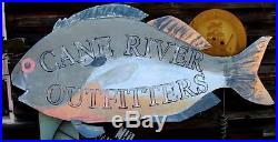 Vintage Sign-massive Metal Fish Shaped Sign-120long-59 High-advertising