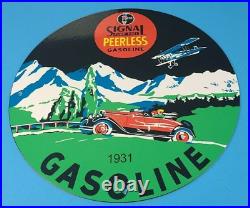 Vintage Signal Gasoline Porcelain Metal Gas Peerless Service Station Pump Sign