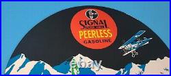 Vintage Signal Gasoline Porcelain Metal Gas Peerless Service Station Pump Sign