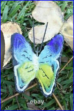 Vintage Signed CURTIS JERE Enamel Butterfly Metal Wall Art Butterflies Sculpture