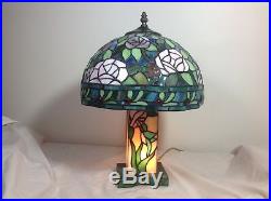 Vintage Signed DALE TIFFANY Stained Glass Table, Boudoir, 3-way lamp Parts