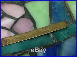 Vintage Signed DALE TIFFANY Stained Glass Table, Boudoir, 3-way lamp Parts
