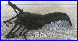 Vintage Signed Traditional Japanese Articulated Copper Metal 7 Lobster Shrimp