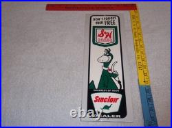 Vintage Sinclair Gasoline And S & H Green Stamps 15 Metal Gas & Oil Sign W Dino