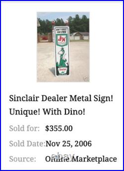 Vintage Sinclair Gasoline And S & H Green Stamps 15 Metal Gas & Oil Sign W Dino