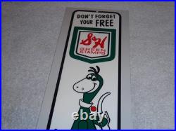 Vintage Sinclair Gasoline And S & H Green Stamps 15 Metal Gas & Oil Sign W Dino