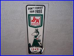 Vintage Sinclair Gasoline And S & H Green Stamps 15 Metal Gas & Oil Sign W Dino