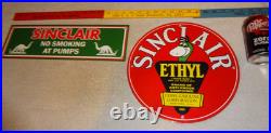 Vintage Sinclair Gasoline Dino The Dinosaur Porcelain Metal Sign Collection Of 2