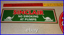 Vintage Sinclair Gasoline Dino The Dinosaur Porcelain Metal Sign Collection Of 2