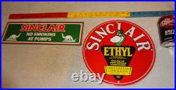 Vintage Sinclair Gasoline Dino The Dinosaur Porcelain Metal Sign Collection Of 2
