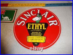 Vintage Sinclair Gasoline Dino The Dinosaur Porcelain Metal Sign Collection Of 2