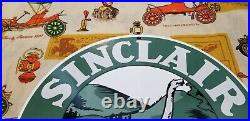 Vintage Sinclair Gasoline Porcelain Gas Motor Oil Metal Dino Ad Service Sign 12