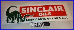 Vintage Sinclair Oils+ Dino The Dinosaur 36 Porcelain Metal Gasoline & Oil Sign