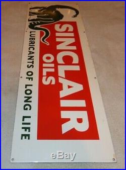 Vintage Sinclair Oils+ Dino The Dinosaur 36 Porcelain Metal Gasoline & Oil Sign