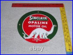 Vintage Sinclair Opaline Oil +dino The Dinosaur 9 Porcelain Metal Gasoline Sign
