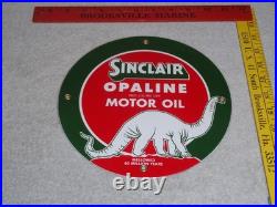 Vintage Sinclair Opaline Oil +dino The Dinosaur 9 Porcelain Metal Gasoline Sign