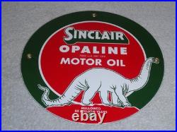 Vintage Sinclair Opaline Oil +dino The Dinosaur 9 Porcelain Metal Gasoline Sign